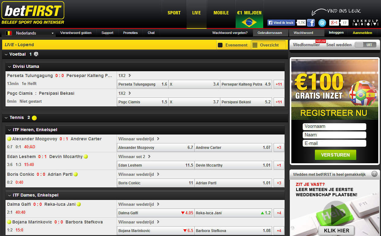 Live Betting betFIRST.be